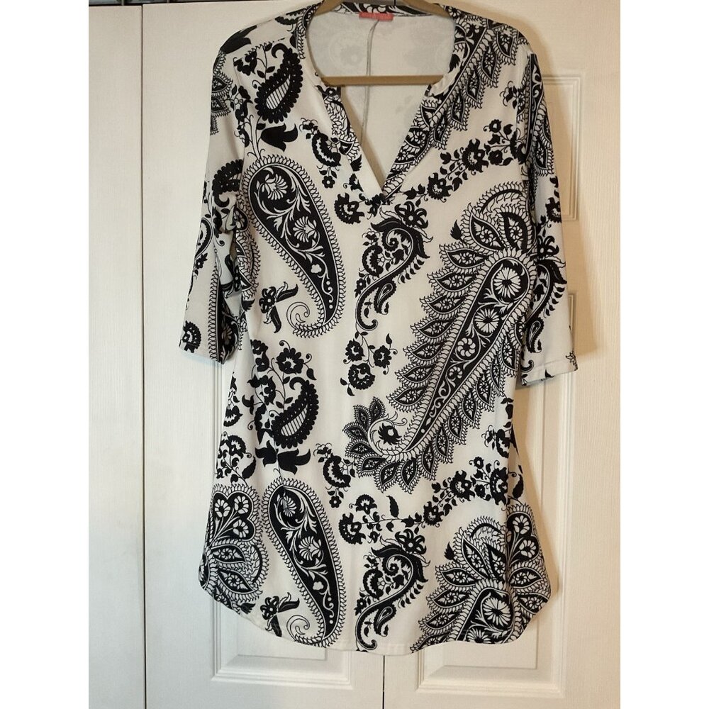 Simply Aster By Firmiana Tunic‎ Top Dress 3/4 Sleeve V-Neck Size XL